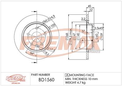 Brake Disc FREMAX BD-1560