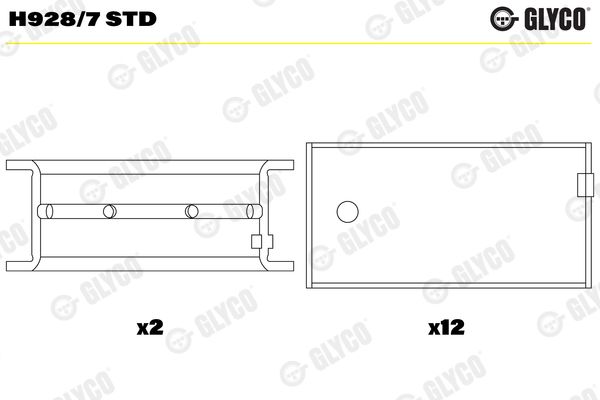 GLYCO H928/7 STD Crankshaft Bearing