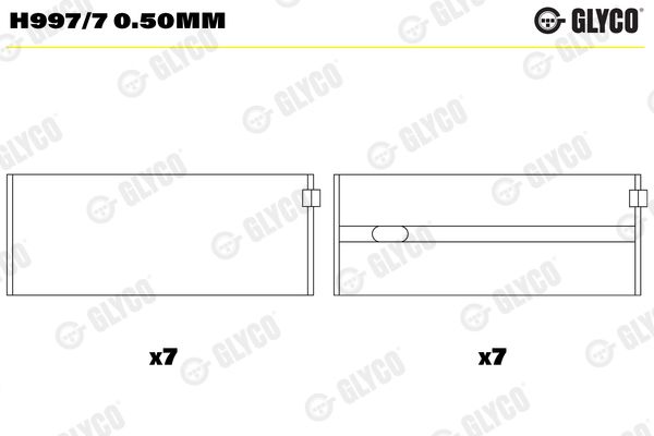 GLYCO H997/7 0.50mm Crankshaft Bearing