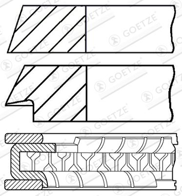 Piston Ring Kit GOETZE ENGINE 08-101200-00