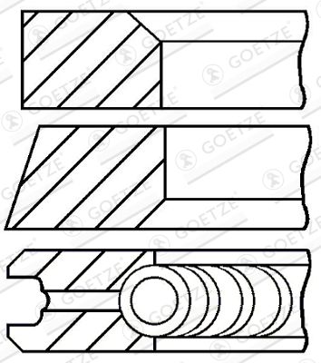 Piston Ring Kit GOETZE ENGINE 08-101507-00