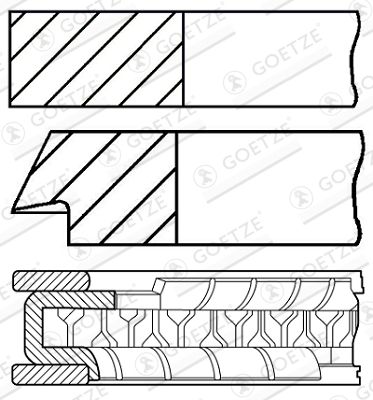 Piston Ring Kit GOETZE ENGINE 08-102200-00