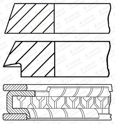 Piston Ring Kit GOETZE ENGINE 08-102400-00