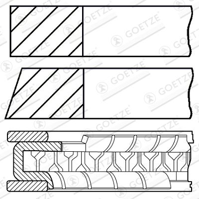 Piston Ring Kit GOETZE ENGINE 08-102707-00