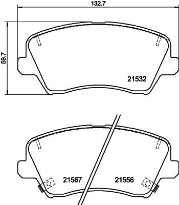 Brake Pad Set, disc brake HELLA PAGID 8DB 355 039-971