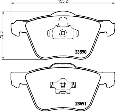 Brake Pad Set, disc brake HELLA 8DB 355 011-571