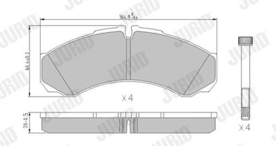 Brake Pad Set, disc brake JURID 2912109561