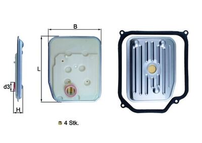 Hydraulic Filter, automatic transmission KNECHT HX 147KIT1