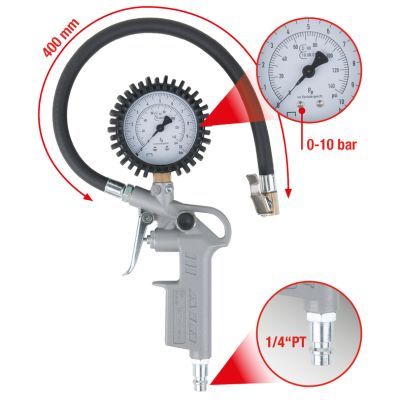 Compressed-air Tyre Pressure Gauge/Inflator KS TOOLS 515.1960