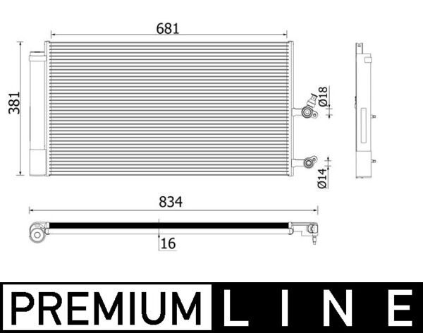 MAHLE AC 890 000P Condenser, air conditioning