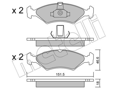 Brake Pad Set, disc brake METELLI 22-0093-0