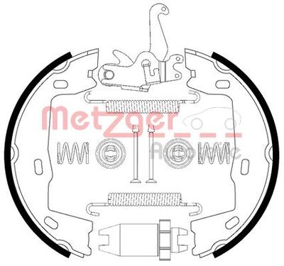 Brake Shoe Set, parking brake METZGER 0152021