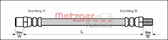 METZGER AUTOTEILE 4113249 Brake Hose