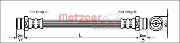 METZGER AUTOTEILE 4113310 Brake Hose