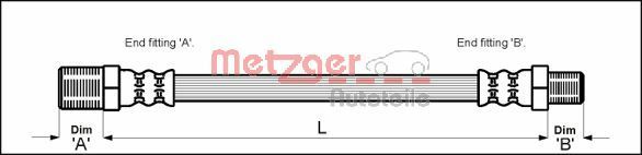 METZGER AUTOTEILE 4115148 Brake Hose
