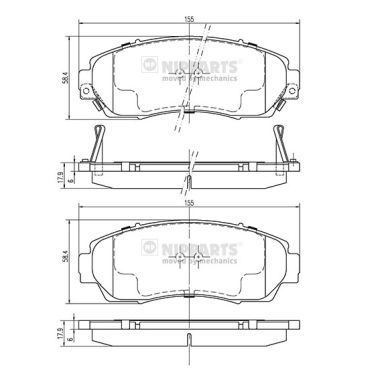 Brake Pad Set, disc brake NIPPARTS N3604073