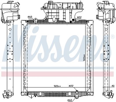 Radiator, engine cooling NISSENS 606224