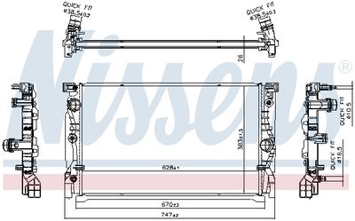 Radiator, engine cooling NISSENS 606230