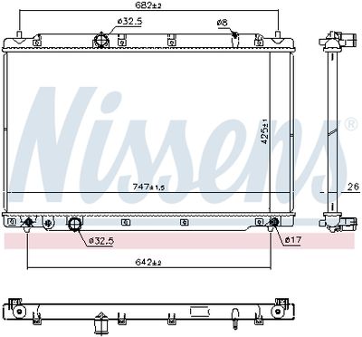 Radiator, engine cooling NISSENS 606298