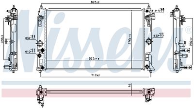 Radiator, engine cooling NISSENS 606858