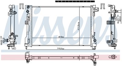 Radiator, engine cooling NISSENS 606869