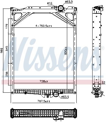 Radiator, engine cooling NISSENS 606978