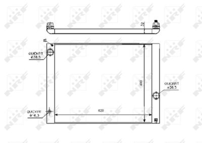 Radiator, engine cooling NRF 53728