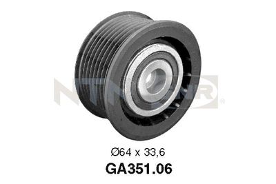 Tensioner Pulley, V-ribbed belt SNR GA351.06