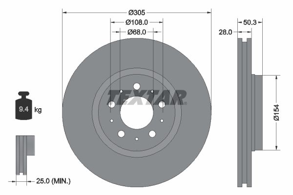 TEXTAR 92100603 Brake Disc