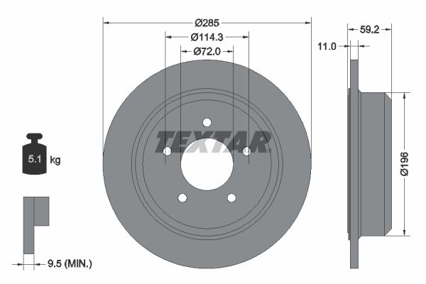 TEXTAR 92169403 Brake Disc