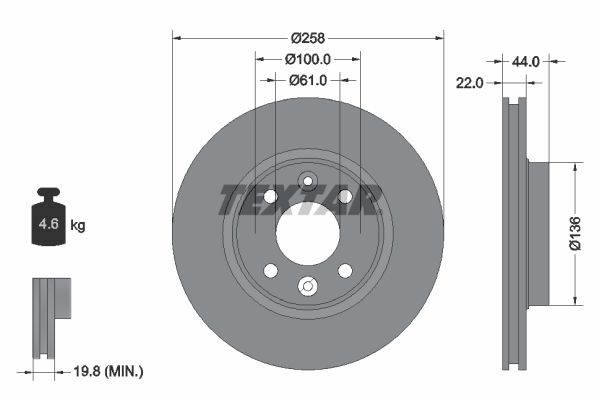 TEXTAR 92255203 Brake Disc