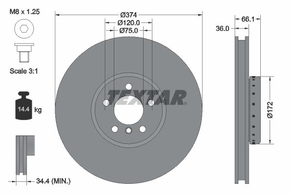 TEXTAR 92266225 Brake Disc