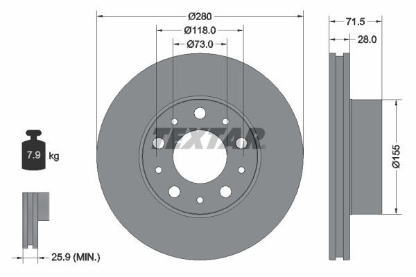 TEXTAR 92275003 Brake Disc