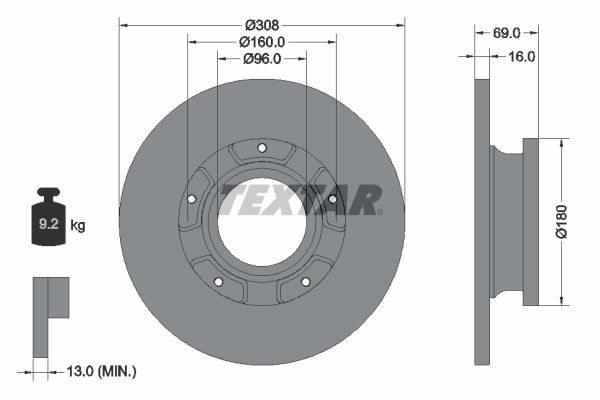 TEXTAR 92292603 Brake Disc