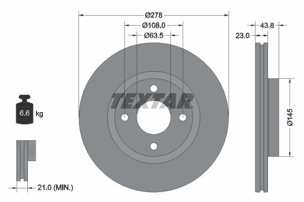 TEXTAR 92303203 Brake Disc