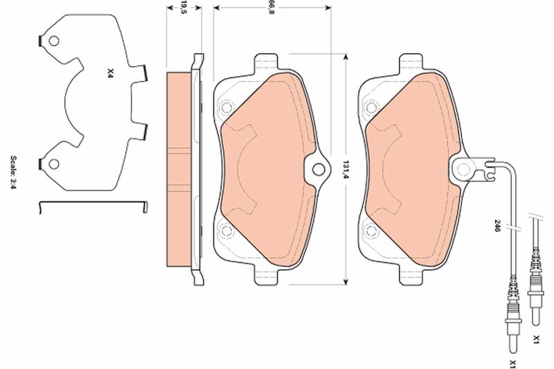 TRW GDB1895 Brake Pad Set, disc brake