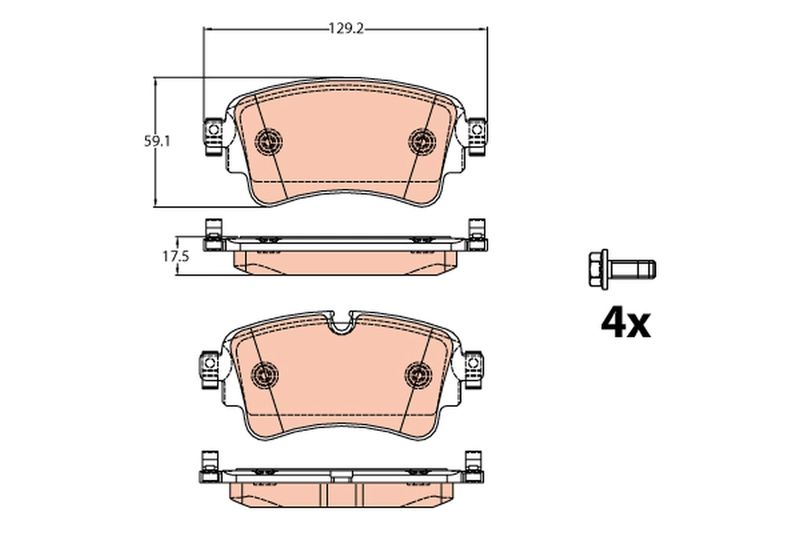 TRW GDB2132 Brake Pad Set, disc brake