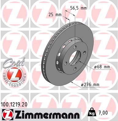 Brake Disc ZIMMERMANN 100.1219.20