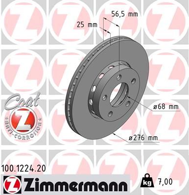 Brake Disc ZIMMERMANN 100.1224.20