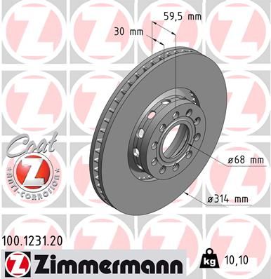 Brake Disc ZIMMERMANN 100.1231.20