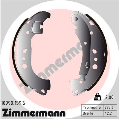 ZIMMERMANN 10990.159.6 Brake Shoe Set