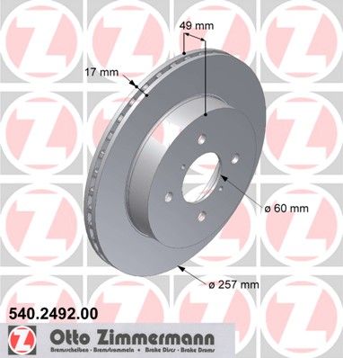 ZIMMERMANN 540.2492.00 Brake Disc