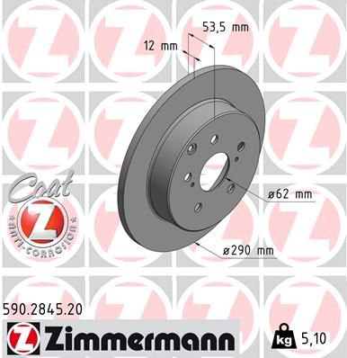 ZIMMERMANN 590.2845.20 Brake Disc